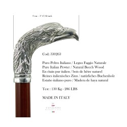 Bastone da passeggio x anziano Aquila - elegante uomo donna - personalizzato