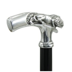 Bastone da passeggio Leone - per uomo donna elegante - legno metallo - personalizzato - Cavagnini made in Italy