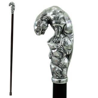 Cavagnini Luxury Walking Cane Wood and Pewter For Men Women Ladies Elderly Puma Animal Made in Italy