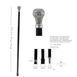 Liberty walking stick - for elegant elderly men and women - wood, metal - personalized - Cavagnini made in Italy