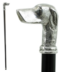Bastone da passeggio anziani - cane poenter - per uomo donna  elegante - legno metallo - personalizzato - Cerimonia Sposo Dandy