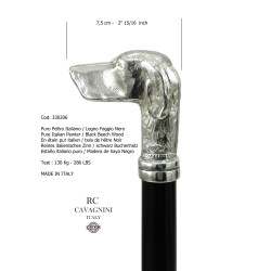 Bastone da passeggio anziani - cane poenter - per uomo donna  elegante - legno metallo - personalizzato - Cerimonia Sposo Dandy