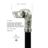 Älterer Gehstock - Poenter-Hund - für elegante Männer und Frauen - Holz Metall - personalisiert - Dandy-Bräutigam-Zeremonie