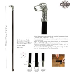Bastone da passeggio anziani - cane poenter - per uomo donna  elegante - legno metallo - personalizzato - Cerimonia Sposo Dandy