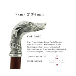 Älterer Gehstock - Windhund - für elegante Männer und Frauen - Holz, Metall - personalisiert - Dandy-Bräutigam-Zeremonie