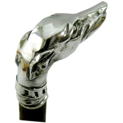 Älterer Gehstock - Windhund - für elegante Männer und Frauen - Holz, Metall - personalisiert - Dandy-Bräutigam-Zeremonie