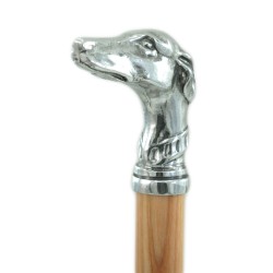 Älterer Gehstock - Windhund - für elegante Männer und Frauen - Holz, Metall - personalisiert - Dandy-Bräutigam-Zeremonie