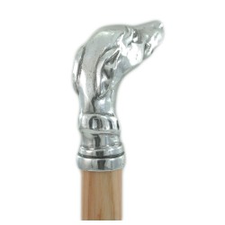 Älterer Gehstock - Windhund - für elegante Männer und Frauen - Holz, Metall - personalisiert - Dandy-Bräutigam-Zeremonie