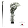 Bastone da passeggio anziani - pesce delfini - per uomo donna  elegante - legno metallo - personalizzato - Cerimonia Sposo Dandy