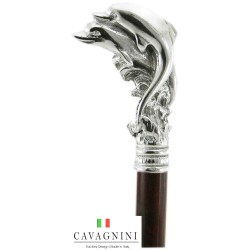 Bastone da passeggio anziani - pesce delfini - per uomo donna  elegante - legno metallo - personalizzato - Cerimonia Sposo Dandy