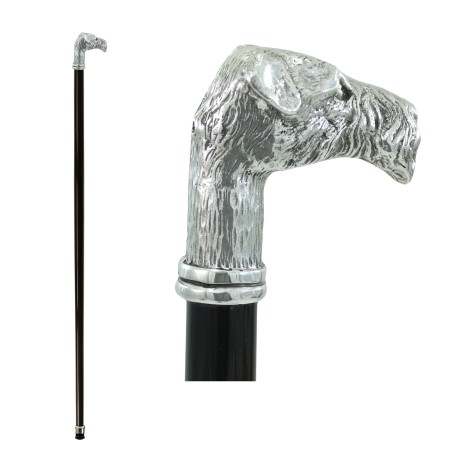 Elderly walking stick - fox terrier dog - for elegant men and women - personalized - Dandy Groom Ceremony - Gift