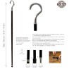 Bastone da passeggio - uncino  - elegante uomo donna  - personalizzato - Cerimonia - Regalo - Italy Cavagnini