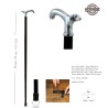 Cavagnini - Elegant elderly walking stick for men and women in wood and pewter