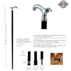 Cavagnini - Elegant elderly walking stick for men and women in wood and pewter