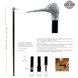 Cavagnini - Elegant elderly cane for men and women in wood and pewter - woodcock bird
