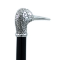Cavagnini - Elegant elderly cane for men and women in wood and pewter - woodcock bird