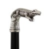 Cavagnini - Elegant elderly cane for men, women, ceremonies, wood and pewter - crocodile - Italy