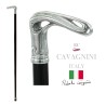 Elegante bastón de anciano para hombre, mujer, ceremonia, madera y peltre - libertad - Italia