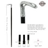 Elegant elderly walking stick for men, women, ceremonies, wood and pewter - liberty - Italy