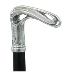 Bastone da passeggio per anziani elegante per uomo donna cerimonia  legno e peltro - liberty - Italy