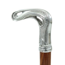 Elegante bastón de anciano para hombre, mujer, ceremonia, madera y peltre - libertad - Italia