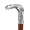 Elegante bastón de anciano para hombre, mujer, ceremonia, madera y peltre - libertad - Italia