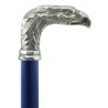 Elegant elderly walking stick for men, women, ceremonies, wood and pewter - eagle bird - Italy