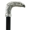 Elegant elderly walking stick for men, women, ceremonies, wood and pewter - eagle bird - Italy
