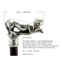 Bastone da passeggio robusto elegante in legno per uomo donna cerimonia - regalo anziani - Cavagnini Italia - Giaguaro
