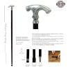 Elegant Cavagnini Artisan Walking Stick: Style and Quality Made in Italy - 2-head model