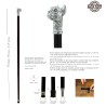 Cavagnini - Bastone da passeggio per anziano elegante testa cane boxer - Legno emaniglia peltro - personalizzato
