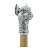 Cavagnini - Bastone da passeggio per anziano elegante testa cane boxer - Legno emaniglia peltro - personalizzato