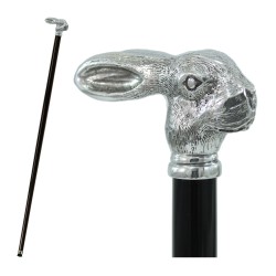 Walking stick for elderly elegant for men women ceremony wood and pewter - leprotto - Italy