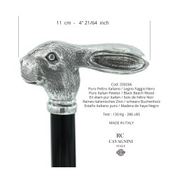 Walking stick for elderly elegant for men women ceremony wood and pewter - leprotto - Italy