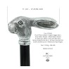 Walking stick for elderly elegant for men women ceremony wood and pewter - leprotto - Italy