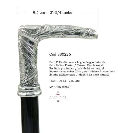 Bastón Liberty Cavagnini Italia - Hecho a mano, personalizado, de haya y metal, elegante y resistente
