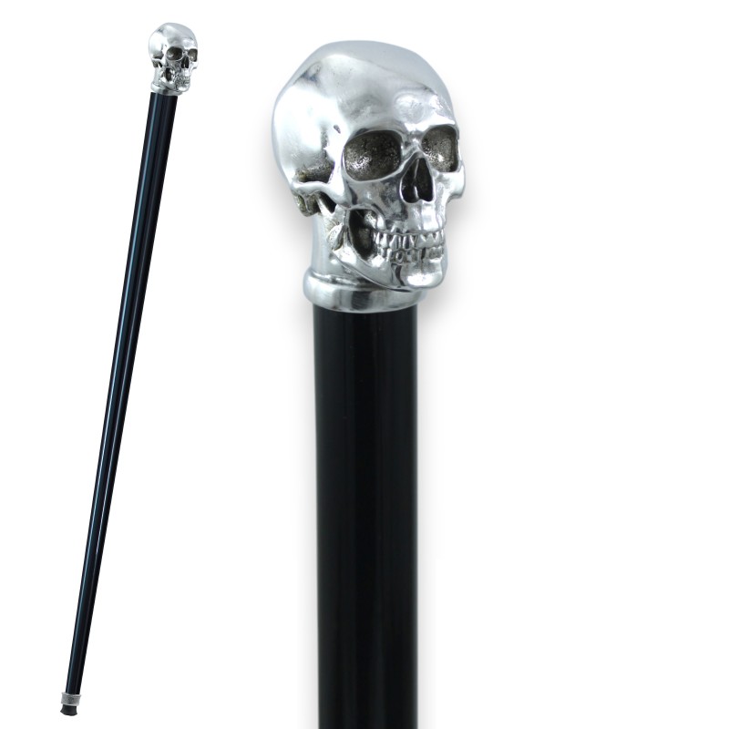CAVAGNINI - Bastón de paseo Calavera, elegante para hombre y mujer, Regalo de lujo personalizado Negro - Hecho en Italia CAVAGNINI - Bastón de paseo Calavera, elegante para hombre y mujer, Regalo de lujo personalizado Negro - Hecho en Italia