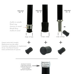Walking stick 20-sided dice in pewter and elegant wood CAVAGNINI
