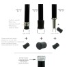 Walking stick 20-sided dice in pewter and elegant wood CAVAGNINI
