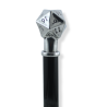Walking stick 20-sided dice in pewter and elegant wood CAVAGNINI