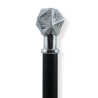 Walking stick 20-sided dice in pewter and elegant wood CAVAGNINI