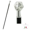 Walking stick 20-sided dice in pewter and elegant wood CAVAGNINI