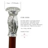 Bastón Mano en peltre y madera elegante CAVAGNINI