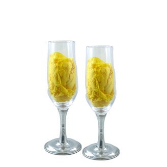 n 2  Bicchiere Flute Cavagnini in Peltro e Vetro – 19 cl