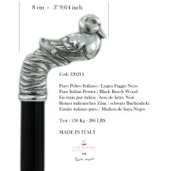 Elegant Handcrafted Walking Stick by Cavagnini: Style and Quality Made in Italy - model Duckling