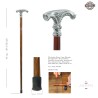 Elegant Cavagnini Artisan Walking Stick: Style and Quality Made in Italy - 2-head model